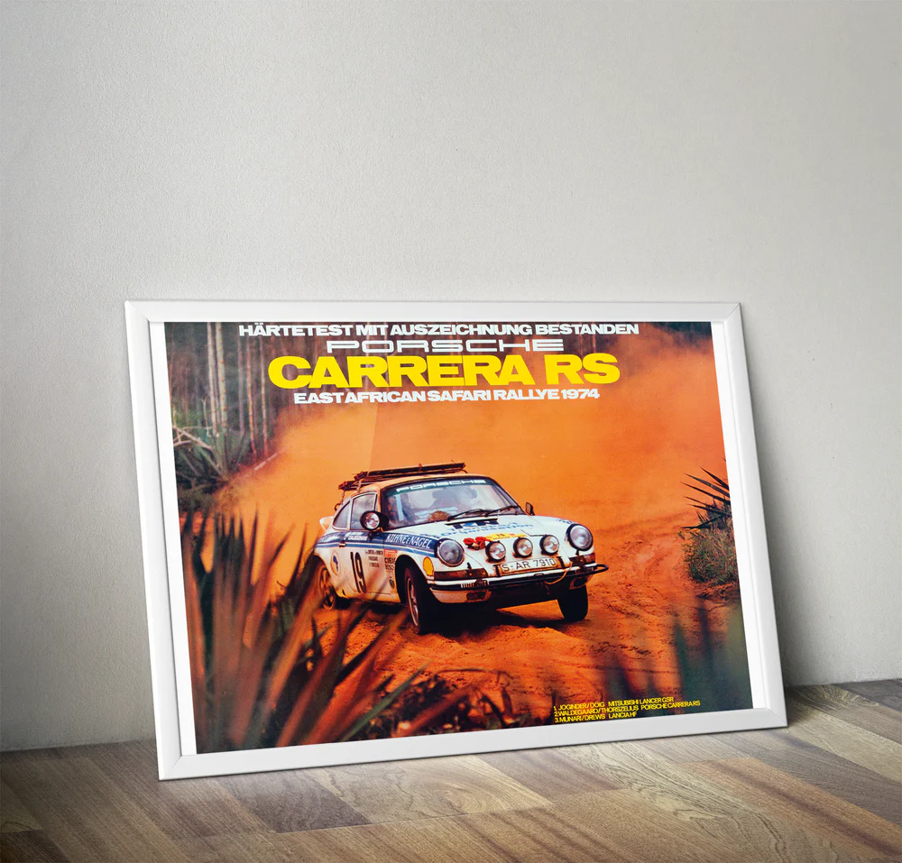 PORSCHE CARRERA RS AFRICAN POSTER 1974